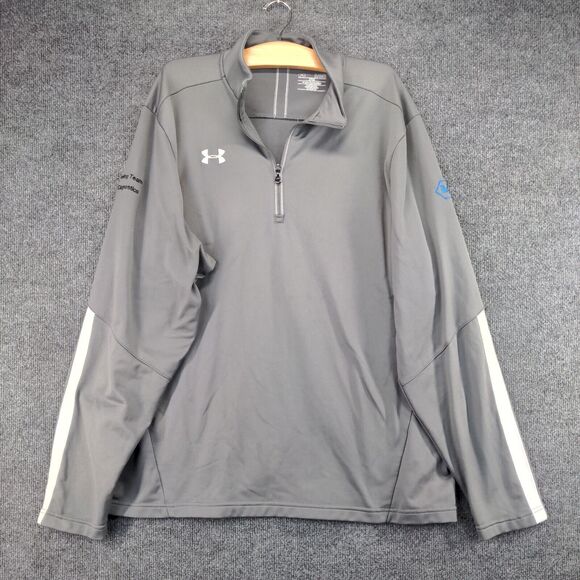 Under Armour Roche Quarter Zip Jacket Mens XL Long Sleeve Gray Loose Polyester - Picture 2 of 16